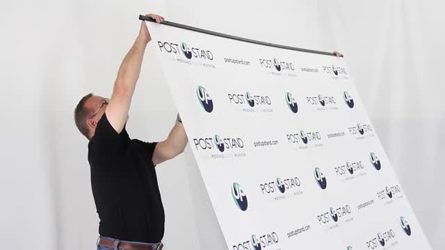 A brief instructional video on how to assemble your new retractable backdrop display from Post Up Stand.